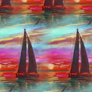 sailboat sunset red turquoise sunset sunrise flwrht