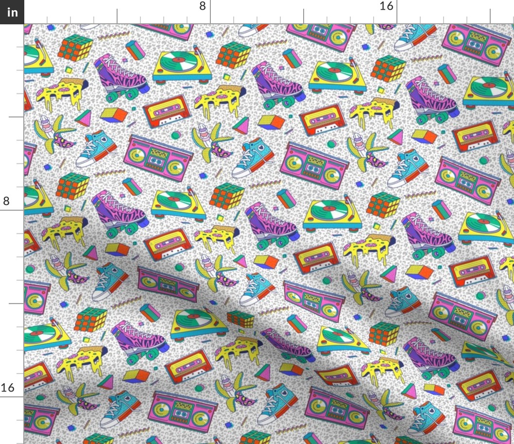 Retro 90s 80s Casette Tapes Boombox Fabric | Spoonflower