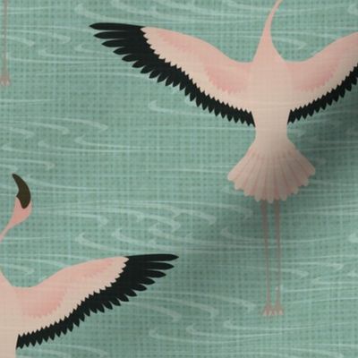 Flamingos Over the Sea - Med Scale