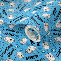 Large Scale Sheep Happens Funny Sarcastic Animals on Blue