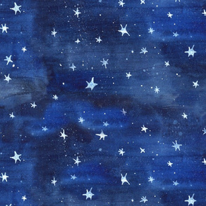 Stars Watercolor Blue Robayre