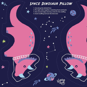 Space Dinosaur Pillow - Triceratops