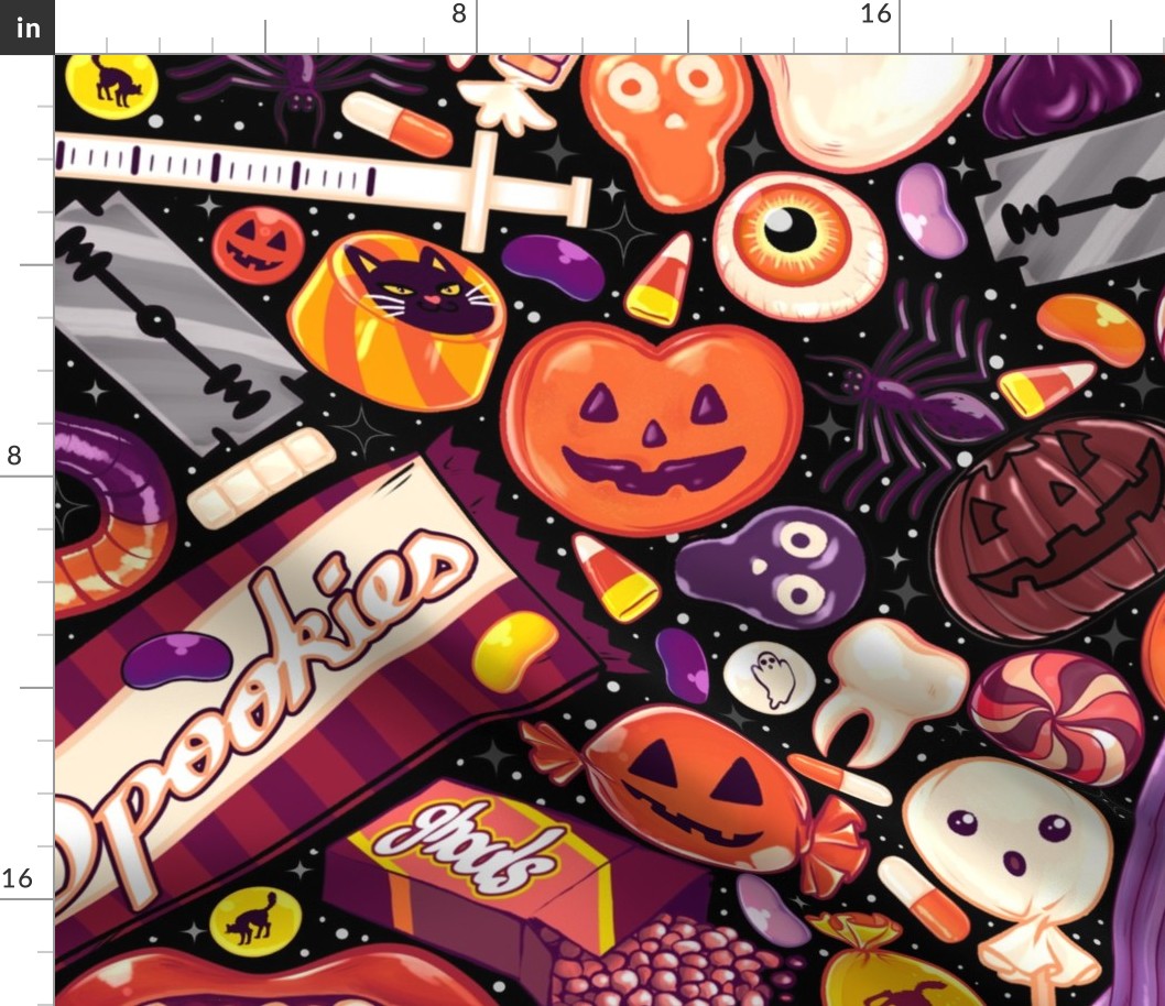  Creepy Halloween Candy on Black Jumbo