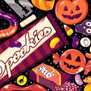  Creepy Halloween Candy on Black 2X