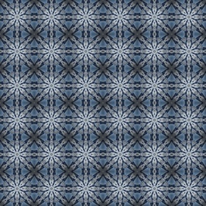 Blue Gray Floral Geometric - Small Scale