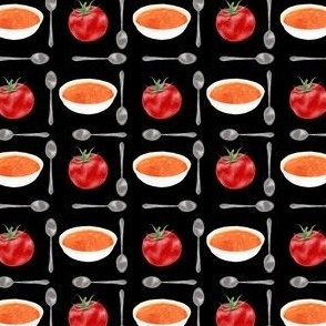 tomato soup tile inverted - black