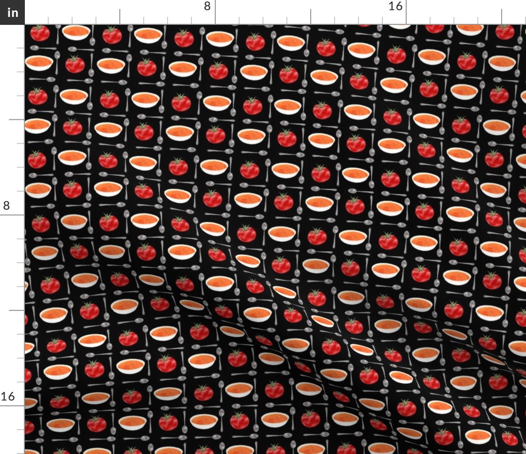 tomato soup tile inverted - black