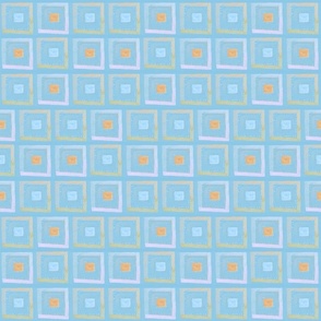 Watercolor Squares - Teal, Orange, Lilac