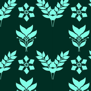 Green floral seamless pattern design