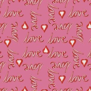 Love and Hearts - pink