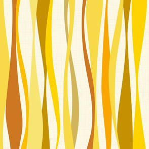 illuminating yellow ribbons - waves fabric