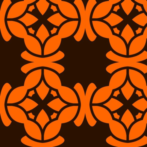 Brown water lily seamless pattern design