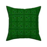 Dragonfly blockprint  Greens - mirrored-