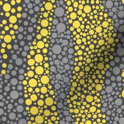 Layered dots in illuminating yellow and ultimate grey. 