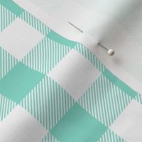 1" Buffalo Plaid - Bright Seafoam (8BDFCF)