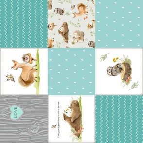 Baby Animal Quilt Panel Fabric, Wallpaper and Home Decor