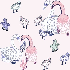 Swans family light pink