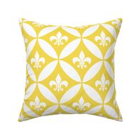 Fleur de Lis | Harlequin - Yellow | White