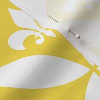 Fleur de Lis | Harlequin - Yellow | White