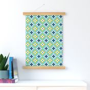 Astral - Mid Century Modern Geometric Aqua Citron Navy Regular Scale