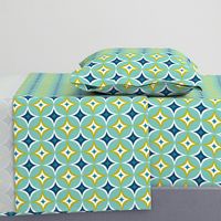 Astral - Mid Century Modern Geometric Aqua Citron Navy Regular Scale