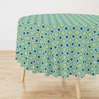 Astral - Mid Century Modern Geometric Aqua Citron Navy Regular Scale