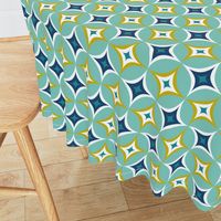 Astral - Mid Century Modern Geometric Aqua Citron Navy Regular Scale