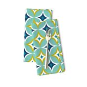 Astral - Mid Century Modern Geometric Aqua Citron Navy Regular Scale