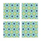 Astral - Mid Century Modern Geometric Aqua Citron Navy Regular Scale