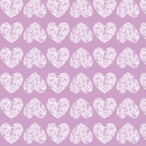 small lilac lace hearts
