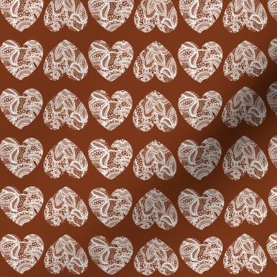 small cinnamon lace hearts