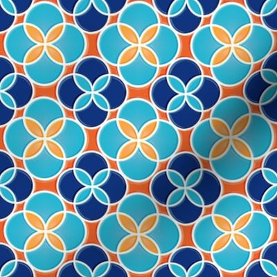 Orange & Turquoise Circle Tiles