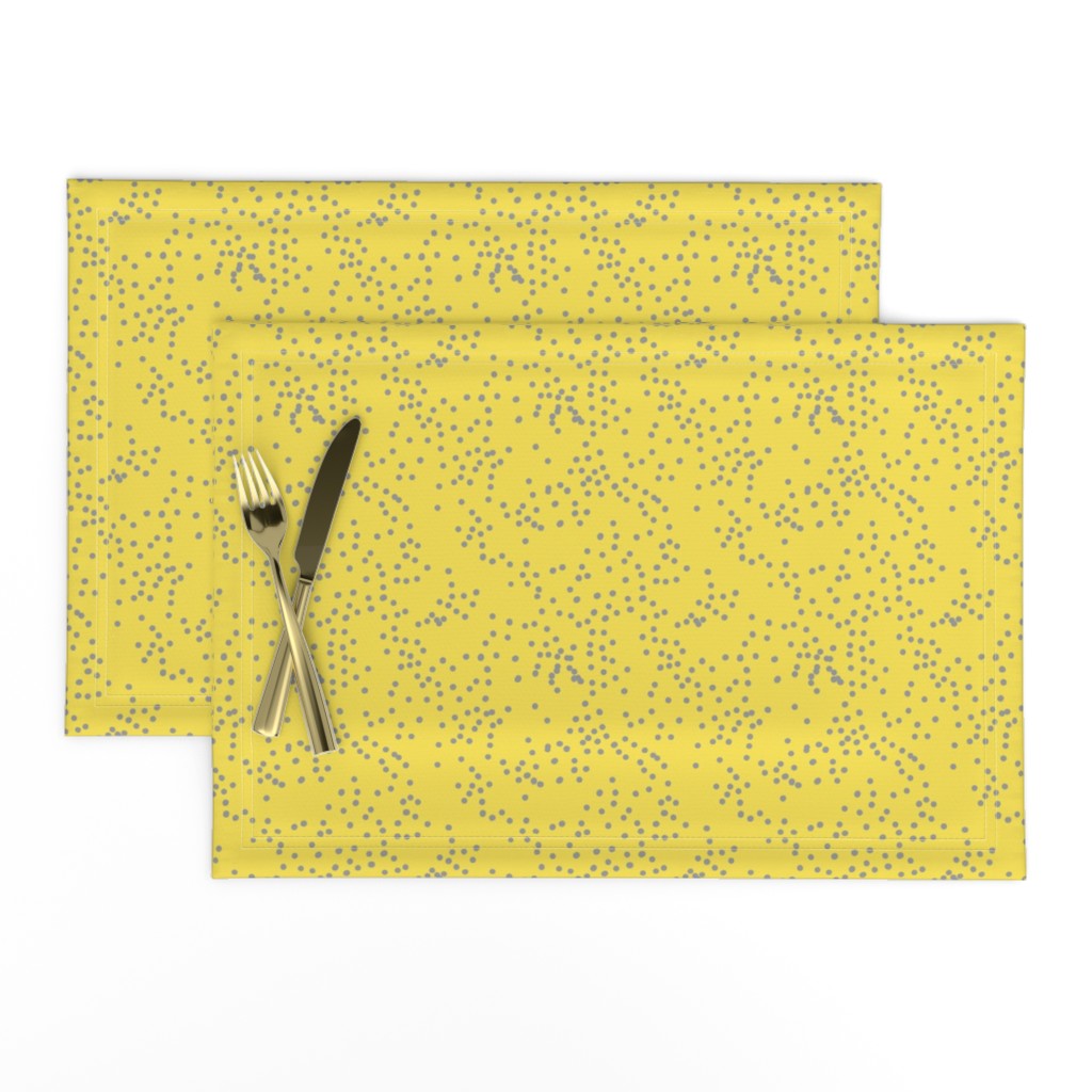 Grey dots on yellow. Confetti