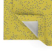 Grey dots on yellow. Confetti