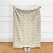 Spring Lambs on Light Yellow Gingham Linen - medium scale 