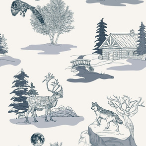 Winter Holiday Animal Toile Pattern