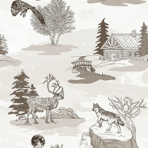 Winter Holiday Animal Toile Pattern