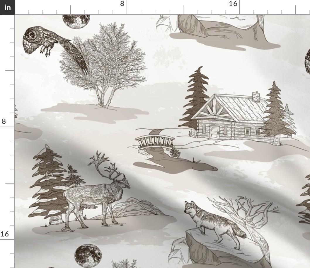 Winter Holiday Animal Toile Pattern