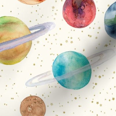 Large / Solar System Planets Watercolor