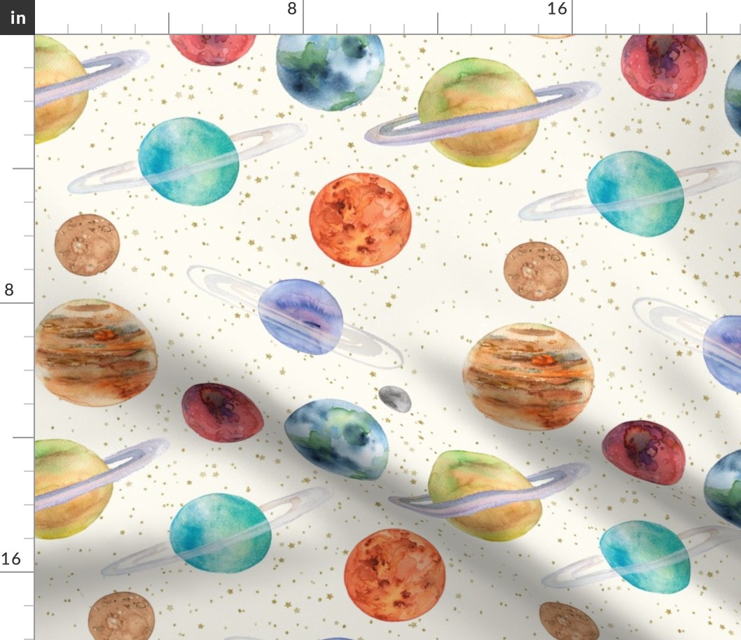 Large / Solar System Planets Watercolor