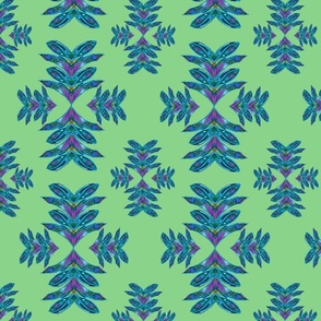 Blueberries medallions with lime green background