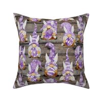 Purple Bunny Gnomes on Barnwood - medium scale