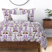 Purple Bunny Gnomes on Shiplap - large scale