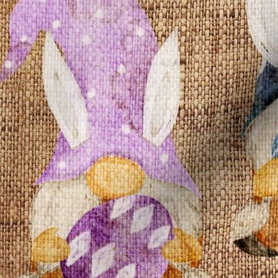 Bunny Gnome Assortment on Burlap - large scale