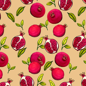 Pomegranates on Cream