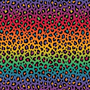 ★ RAINBOW LEOPARD PRINT ★ Horizontal Gradient + Black / Tiny Scale / Collection : Leopard spots – Punk Rock Animal Prints