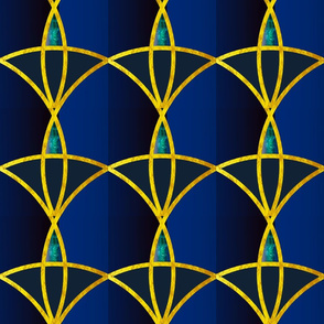 Trellis,blue,oriental geometric 