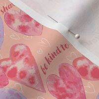 Watercolor Hearts Peach