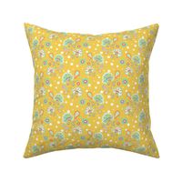 Funky Vintage Floral Yellow