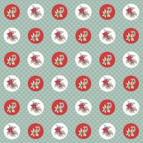 POINSETTIA SCALLOP PATTERN (BLUE)